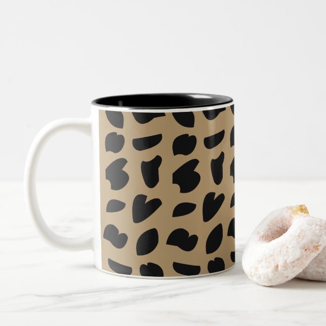 Tasse 2 Couleurs Motif léopard moderne élégant tendance  (Avec donut)