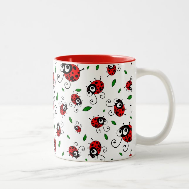 Tasse 2 Couleurs Motif mignon de coccinelle (Droit)