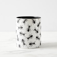 Motif noir drôle de fourmis