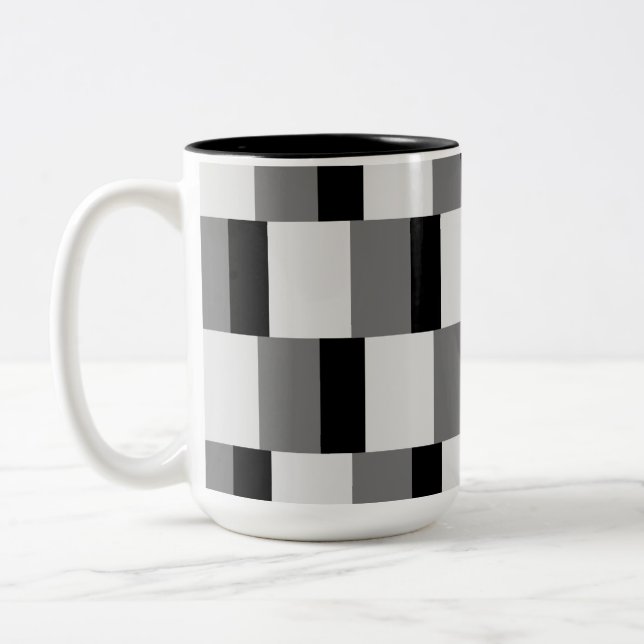 Tasse 2 Couleurs Motif noir et gris simple (Gauche)