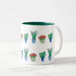 Tasse 2 Couleurs Motif original de conception plante aquarelle 1