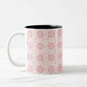 Tasse 2 Couleurs Motif ornemental floral géométrique