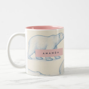 Tasse 2 Couleurs Motif Ours Polaire Amusant et Élégant Personnalisé