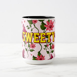 Tasse 2 Couleurs Motif papillon floral personnalisé