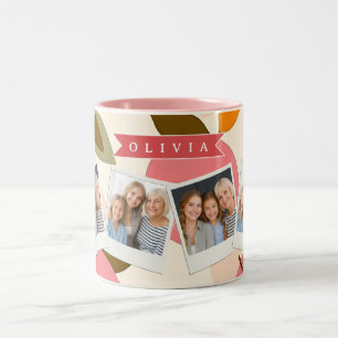 Tasse 2 Couleurs Motif personnalisé de pêche Mignon été rétro