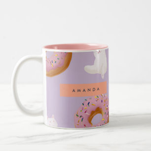 Tasse 2 Couleurs Motif personnalisé Kawaii Pastel Donuts