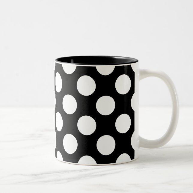 Tasse 2 Couleurs Motif Pointe Noir Et Blanc (Droit)