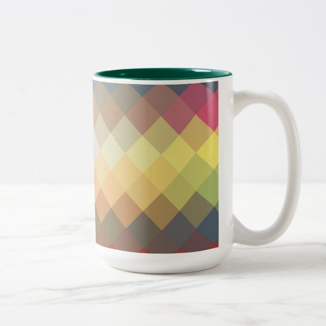 Tasse 2 Couleurs Motif Rainbow Diamond Chevron (Droit)