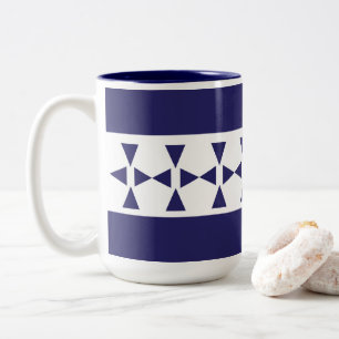Tasse 2 Couleurs Motif rayures triangle bleu