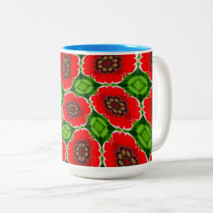 Tasse 2 Couleurs Motif Red Corn Poppies