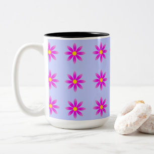 Tasse 2 Couleurs Motif Rose Daisy