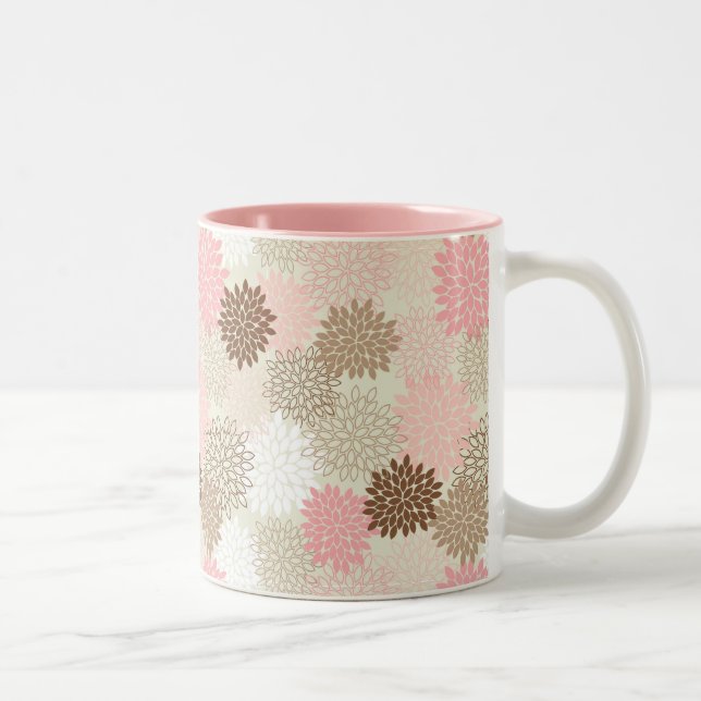 Tasse 2 Couleurs Motif rose et Brown de maman (Droit)