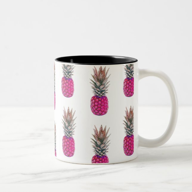 Tasse 2 Couleurs Motif rose mignon d'ananas (Droit)