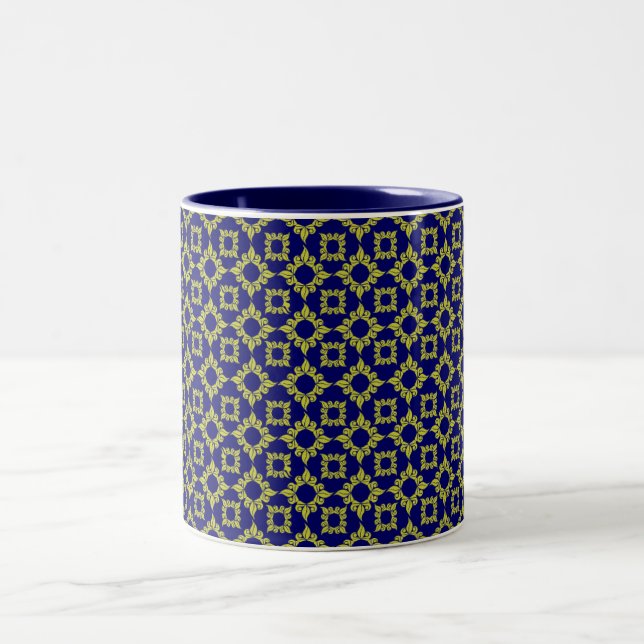 Tasse 2 Couleurs Motif royal bleu/or (Centre)