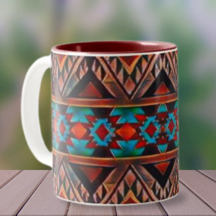 Tasse 2 Couleurs Motif rustique du sud-ouest