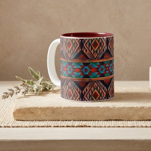 Tasse 2 Couleurs Motif Rustique Sud-Ouest