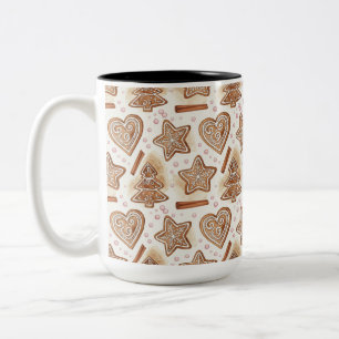 Tasse 2 Couleurs Motif sans couture de cookie pain d'épice cosy