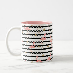 Tasse 2 Couleurs Motif sans couture de flamant rose mignon