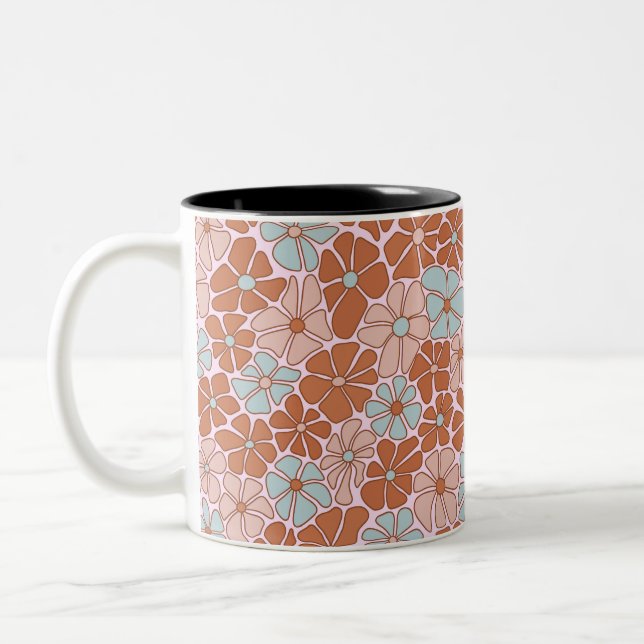 Tasse 2 Couleurs Motif sans couture rétro (Gauche)