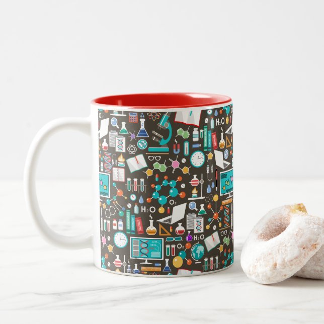 Tasse 2 Couleurs Motif Science / Chimie (Avec donut)