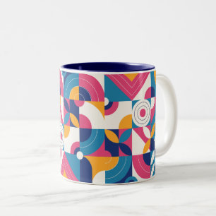 Tasse 2 Couleurs Motif simple géométrique sans couleur