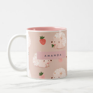 Tasse 2 Couleurs Motif sucré et fraise personnalisé