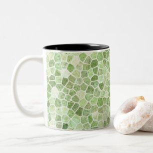 Tasse 2 Couleurs Motif Terrazzo Patchwork Pavé Vert Pâle