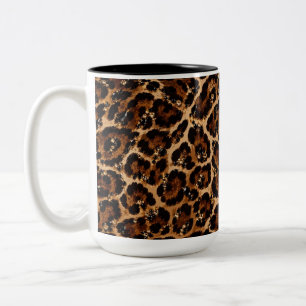 Tasse 2 Couleurs Motif Tigre Cristal Noir & Or