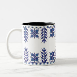 Tasse 2 Couleurs Motif traditionnel, Motif traditionnel roumain T-S