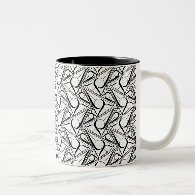 Tasse 2 Couleurs Motif triangulaire avec cercle (Droit)