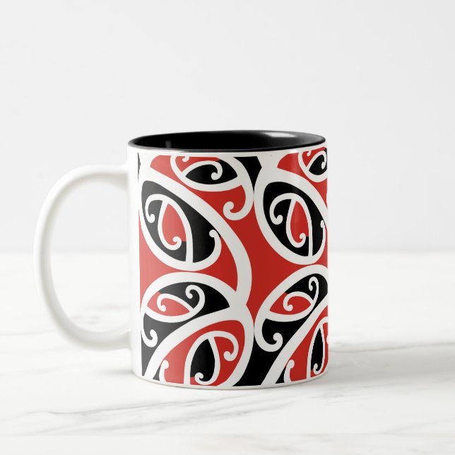Tasse 2 Couleurs Motif tribal maori Kowhaiwhai Mangopare (Gauche)
