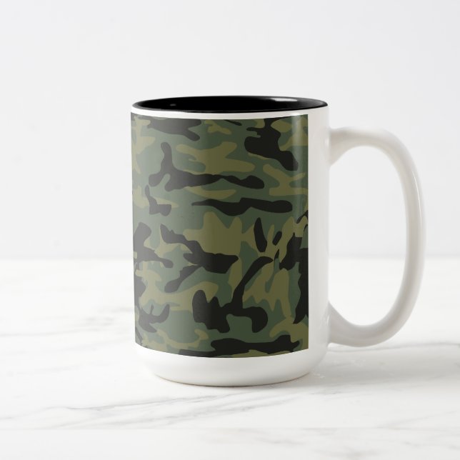 Tasse 2 Couleurs Motif vert de camo (Droit)