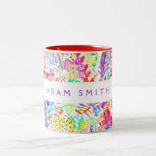 Tasse 2 Couleurs Motifs de fleurs abstraites colorées mignonnes