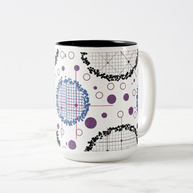 Tasse 2 Couleurs Motifs géométriques pour design moderne (Devant droit)