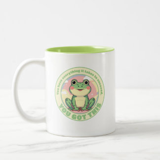 Tasse 2 Couleurs Motivational Cute Frog Design - Vous Avez Ce!