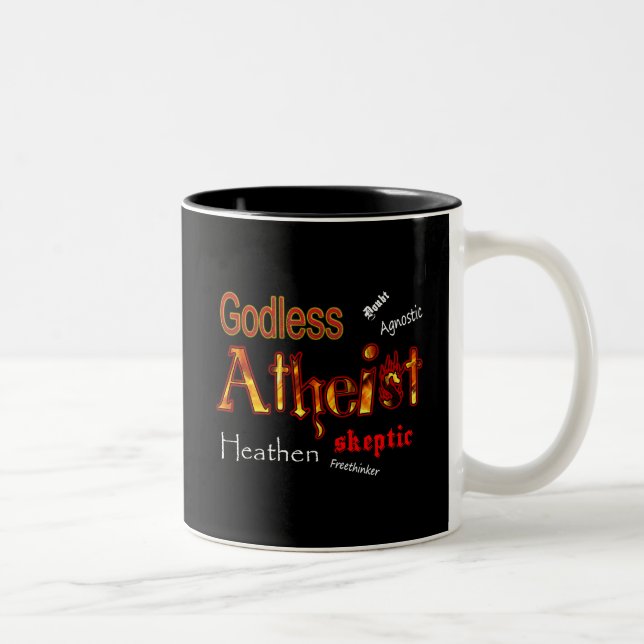 Tasse 2 Couleurs Mots athée (Droit)
