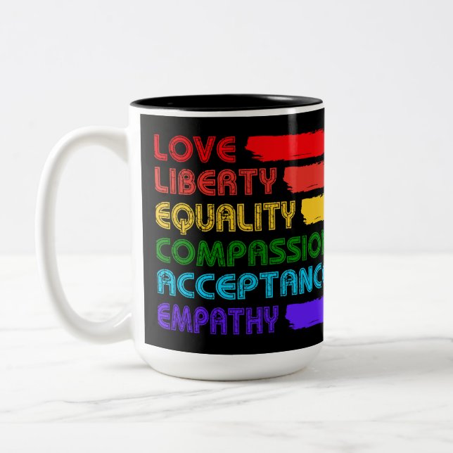 Tasse 2 Couleurs Mots Pour Vivre Par (Gauche)