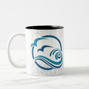 Tasse 2 Couleurs Mouettes Vagues Eau de Mer