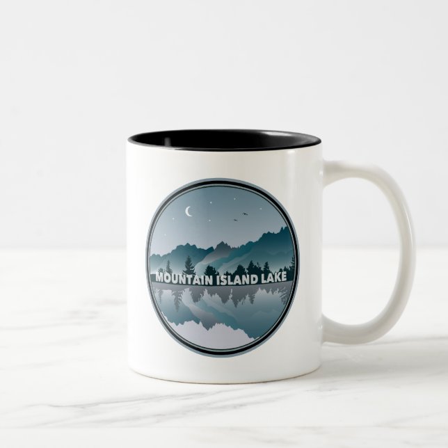 Tasse 2 Couleurs Mountain Island Lake Caroline du Nord Réflexion (Droit)
