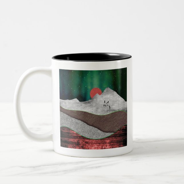 Tasse 2 Couleurs Mountain Northern Lights (Gauche)