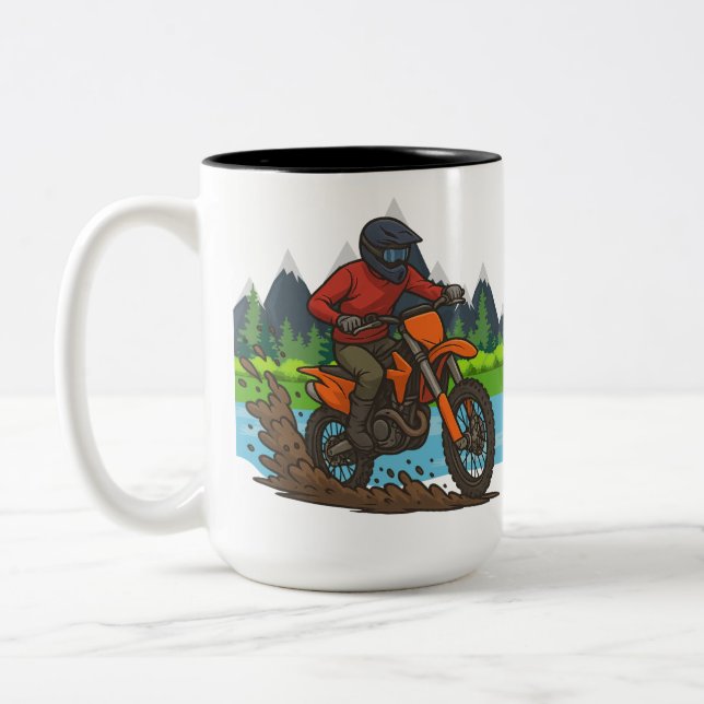 Tasse 2 Couleurs Mountain Trail Dirt Biker (Gauche)