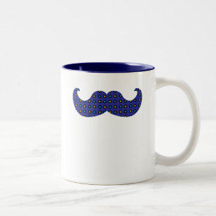 Tasse 2 Couleurs Moustache bleue