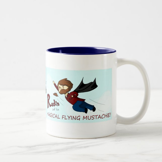 Tasse 2 Couleurs Moustache magique de vol (Droit)