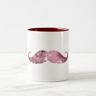Tasse 2 Couleurs Moustache rose drôle de Bling
