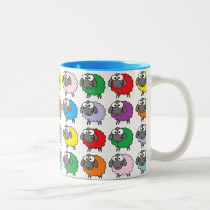Tasse 2 Couleurs Moutons d'arc-en-ciel