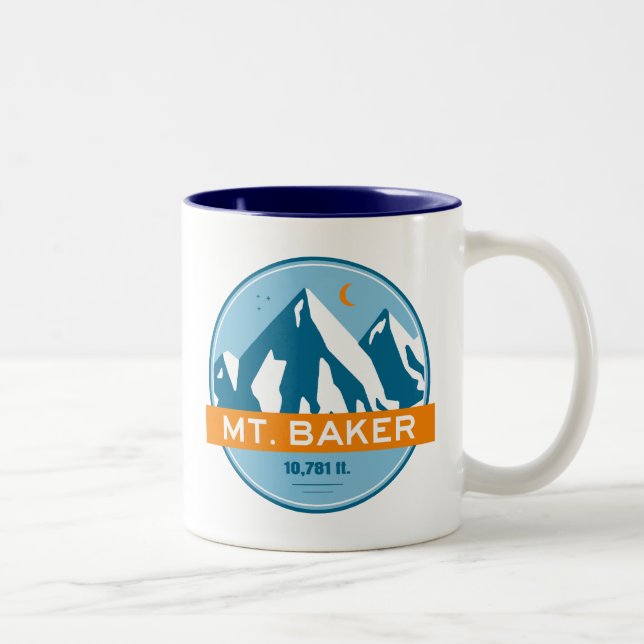 Tasse 2 Couleurs Mt. Baker Washington Stars Moon (Droit)