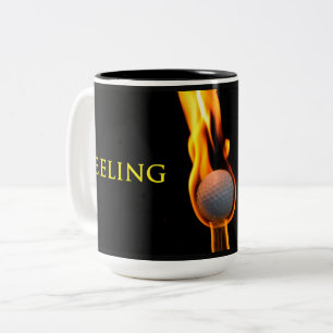 Tasse 2 Couleurs Mug, Burning Golf Ball, sensation de chaleur