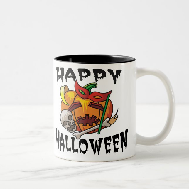 Tasse 2 Couleurs Mug, Citrouille du parti Halloween (Droit)