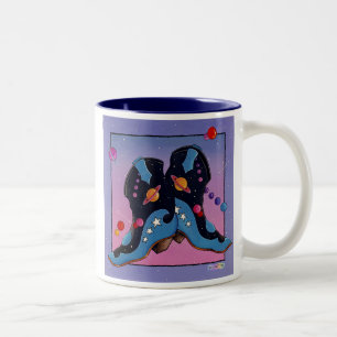 Tasse 2 Couleurs Mug, Coupe - Bottes de Cowboy de minuit