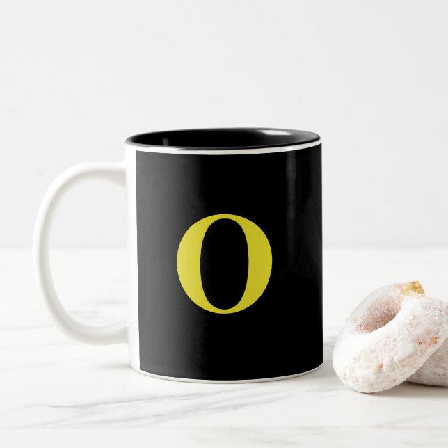 Tasse 2 Couleurs Mug-O café monogramme (Avec donut)